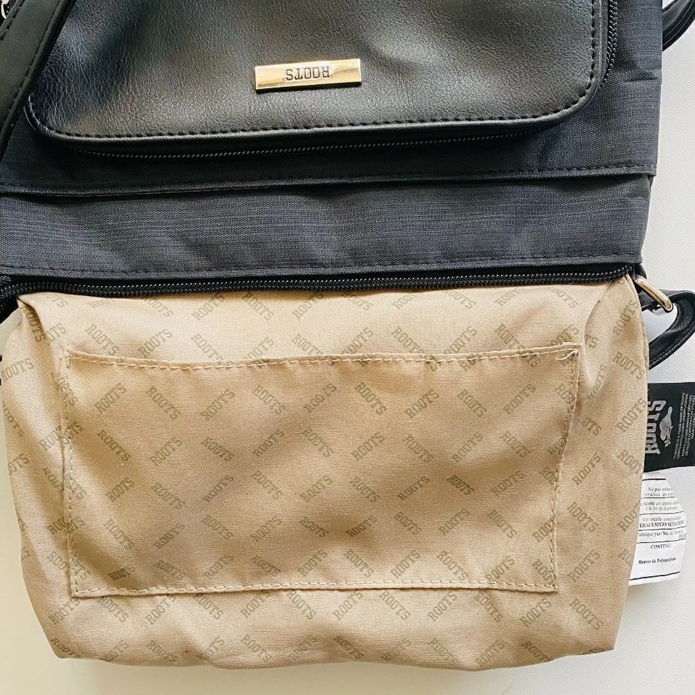 Roots Crossbody Shoulder bag Black And Navy - Picture 6 of 16